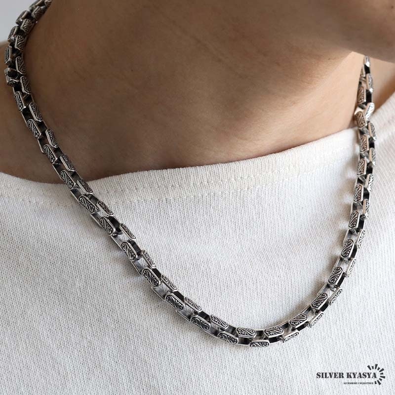 シルバー925 唐草模様のごつめネックレス [ns250] | ネックレス