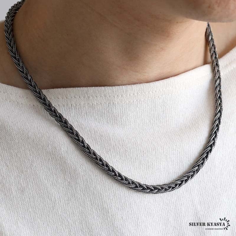 シルバー925 編み込みチェーンネックレス [ns252] | ネックレス