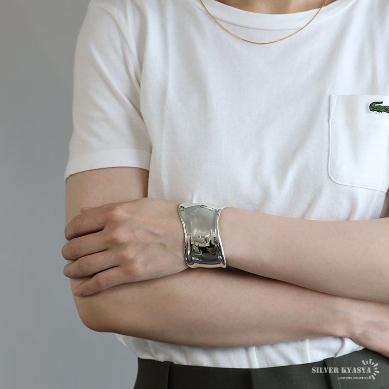 シルバー925 ボーンカフバングル ワイド [cb109] | お洒落なレディース