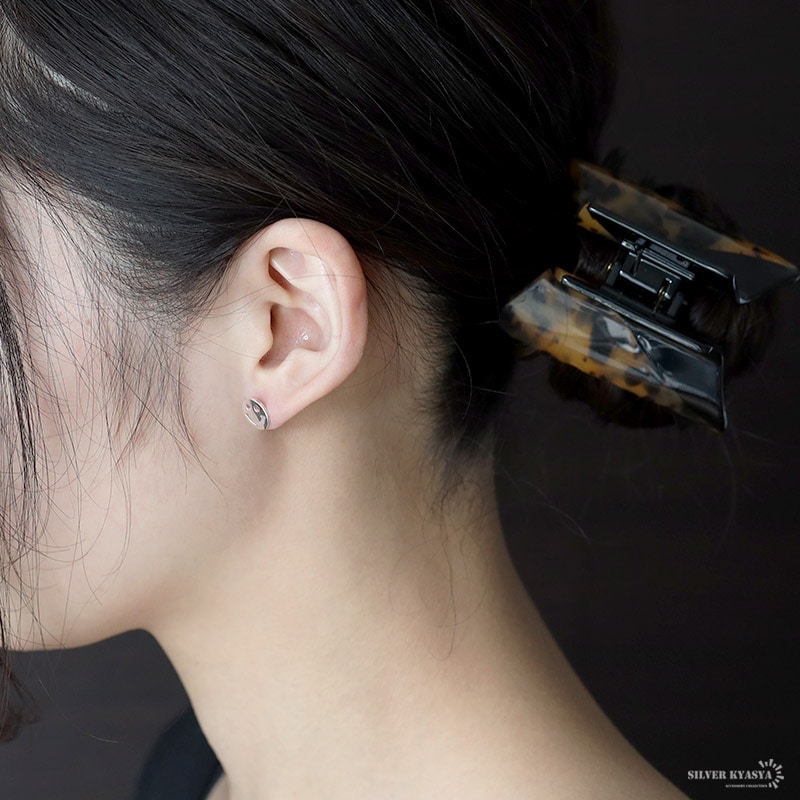 925 ニコちゃんピアス スマイル [ce022] | お洒落なレディースアイテム