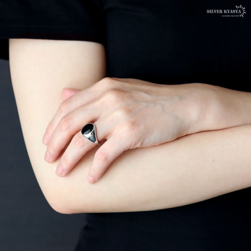 925 ブラックストーンリング [cr530] | お洒落なレディースアイテム