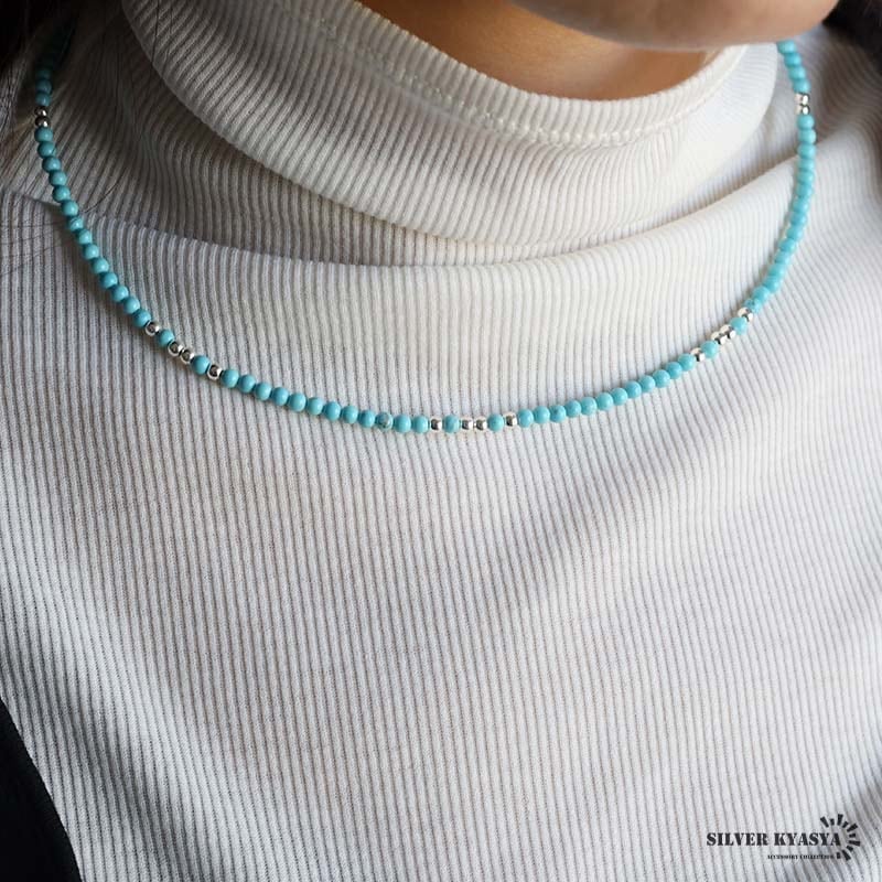 シルバー925 ターコイズネックレス [ns248-blue] | ネックレス