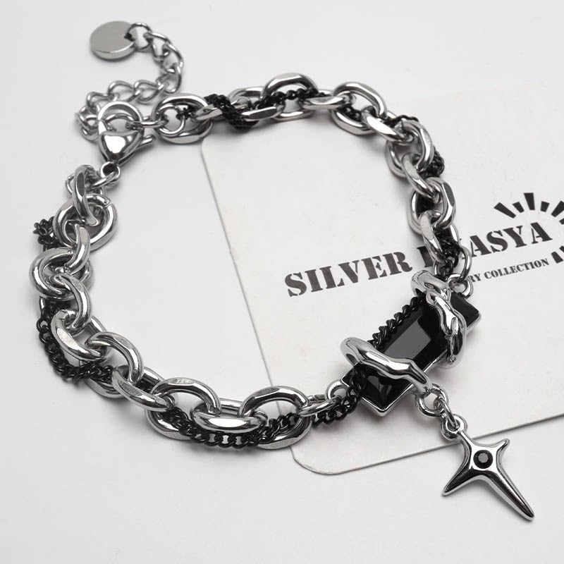 ステンレス デザインチェーンブレスレット [b837] | ブレスレット