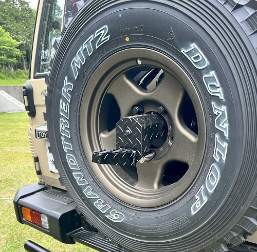 ランクル70 スペアタイヤブラケット キャリア 背面タイヤ 再再販 再販 新型 海外トヨタ純正品】ランクル 70 スペア キャリア ブラケット 背面