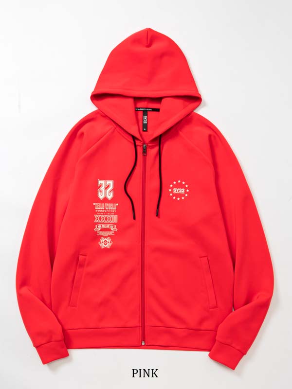 DOUBLE KNIT MULTI LOGO ZIP HOODIE | TOPS | 【公式】SY32 by SWEET