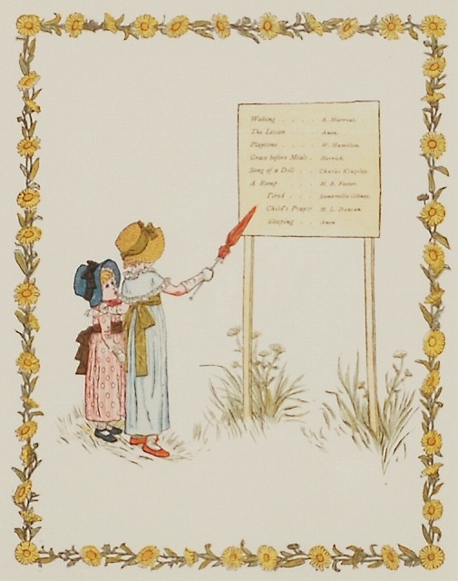 ケイト・グリーナウェイ 「子供の一日・扉絵I I(Ⅰ裏面