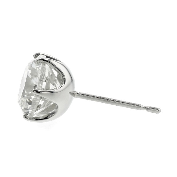 ダイヤモンド ピアス 片耳用 2ct H I2 FAIR プラチナ 中央宝石研究所