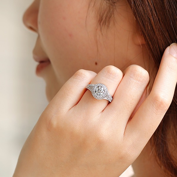 ダイヤモンド リング 1.03ct D IF 3EX 脇石1.15ct(Total) プラチナ GIA