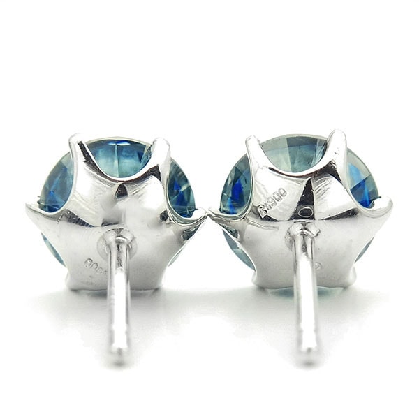 ブルーダイヤモンド ピアス 2ct(Total) SI1～2-FANCY DEEP GREEN BLUE