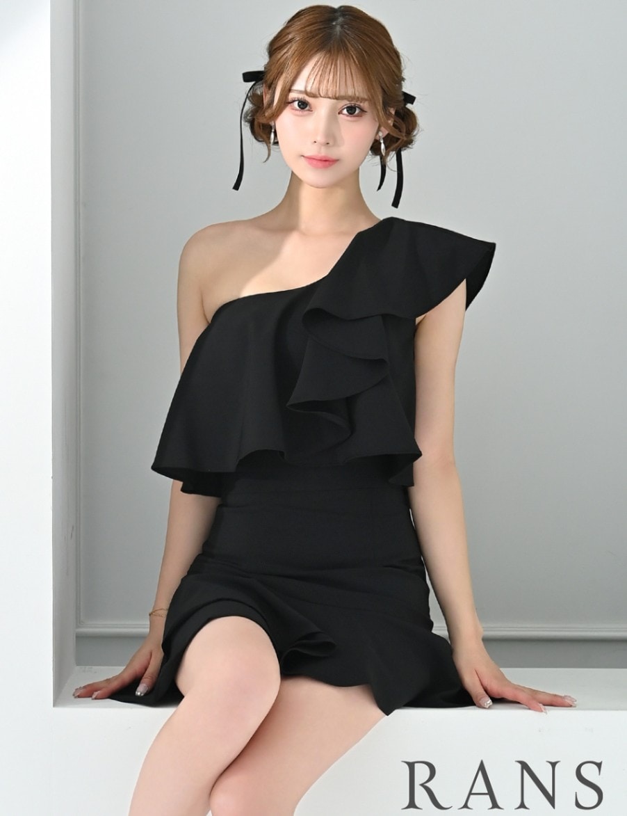 instock]【RANS】ミニ/ドレス/セットアップ/フレア/ブラック