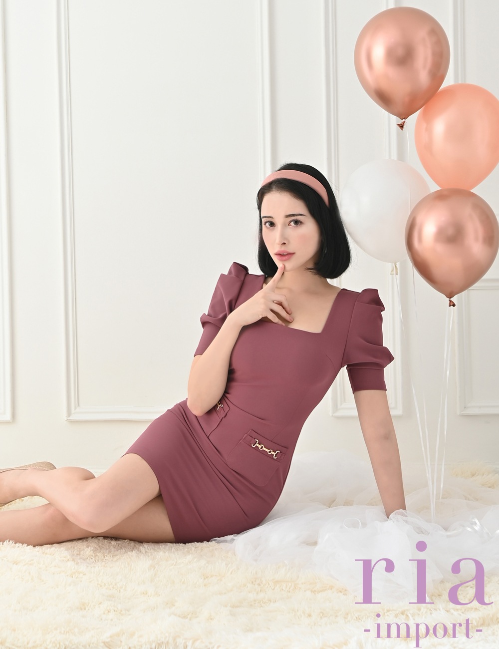 ria】ミニ/ドレス/ワンピース/ピンク/袖あり/タイト | SHAPE,ミニ