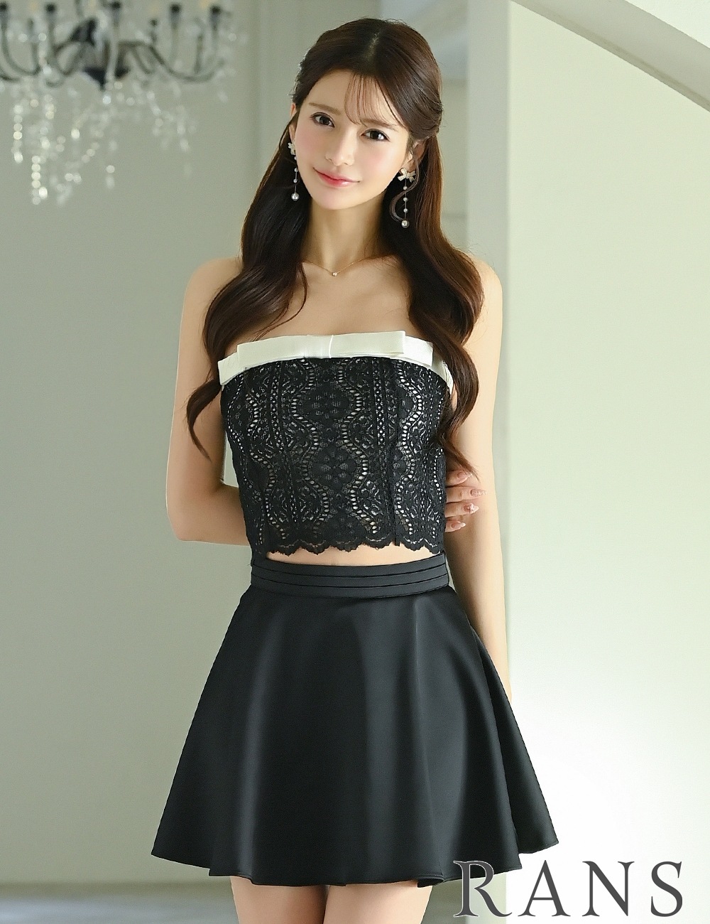 即納][instock]【RANS】ミニ/ドレス/セットアップ/ブラック/ベア