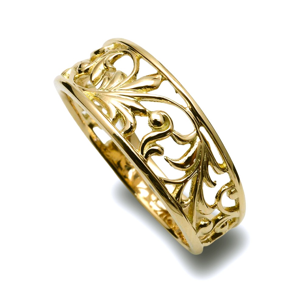 透かし リング 指輪 K18 ハワイアンジュエリー アクセサリー