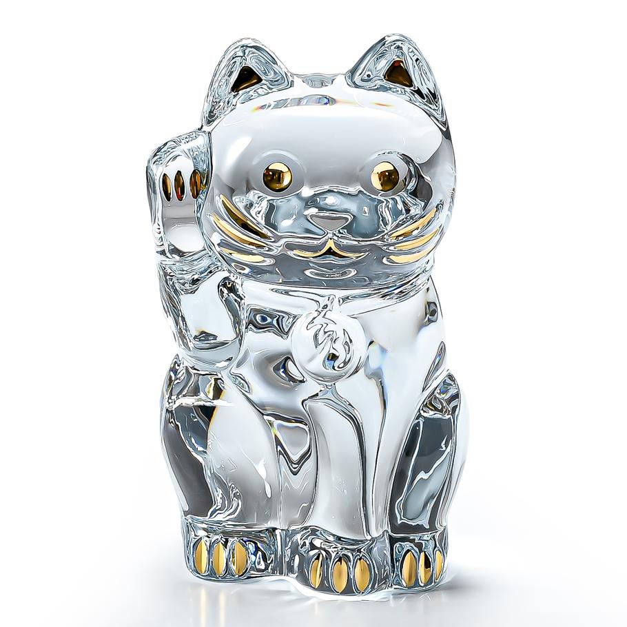 バカラ 名入れ対応 Baccarat フィギュア 招き猫 まねき猫 縁起物 高さ