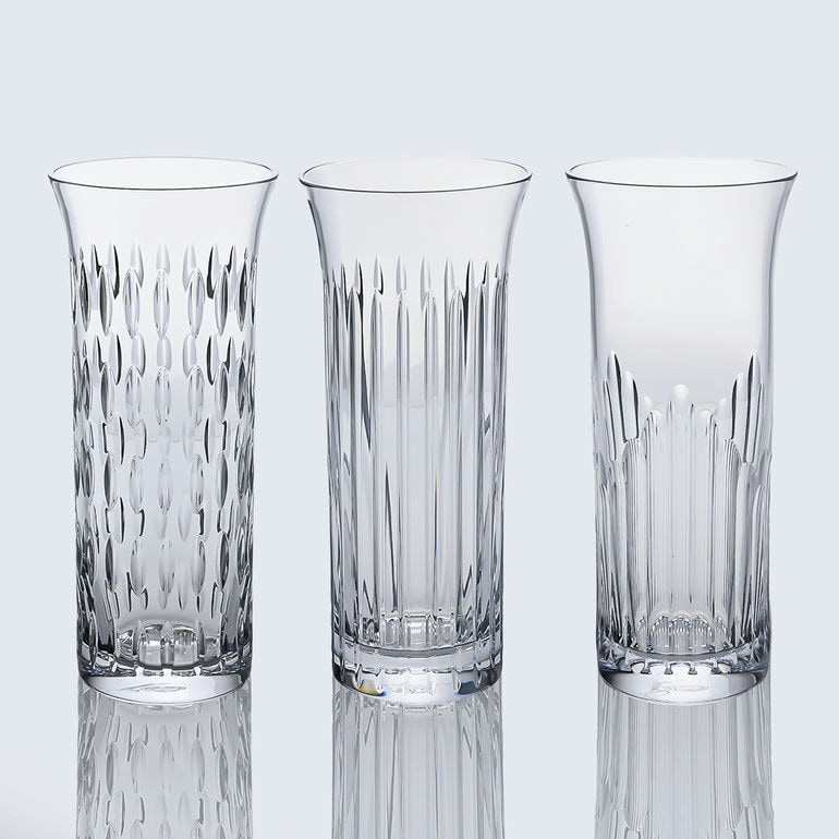 バカラ 名入れ対応 Baccarat ベース 花瓶 3点アソートセット フローラ