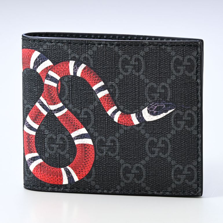 グッチ GUCCI 財布 二つ折り財布 メンズ キングスネーク プリント GG