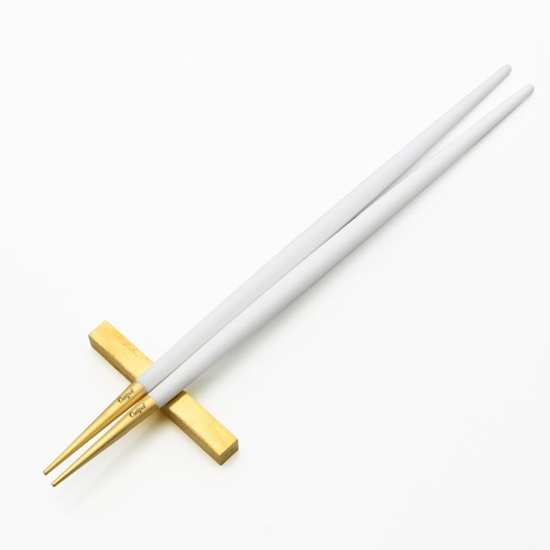 クチポール Cutipol GOA ゴア ホワイト×ゴールド 箸+箸置きセット 夫婦