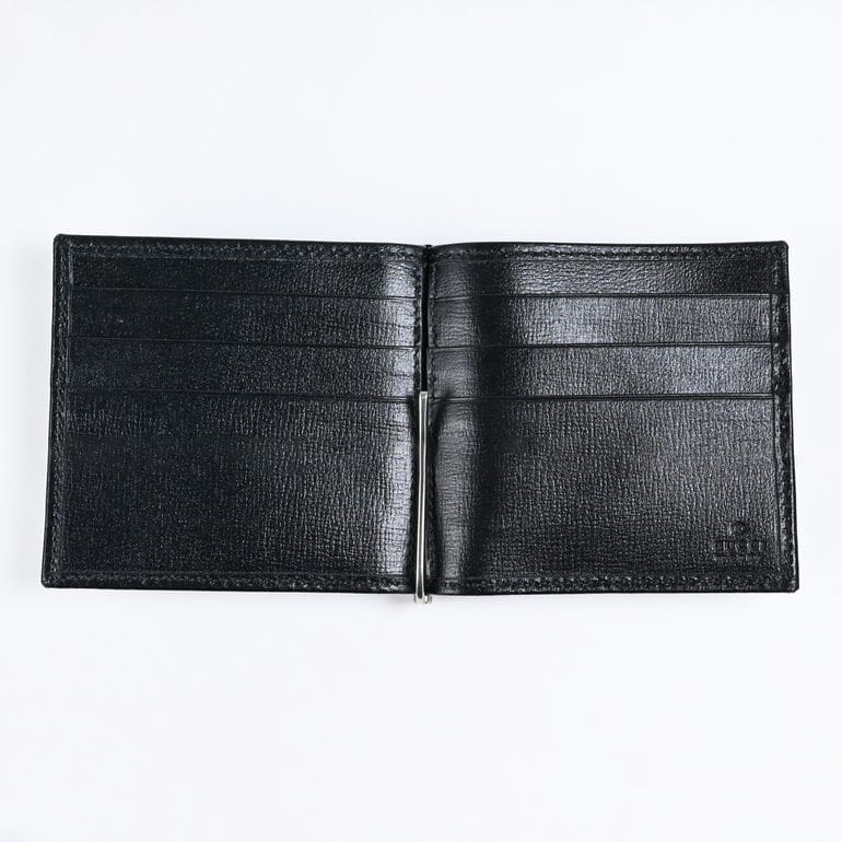 グッチ GUCCI マネークリップ式 二つ折り財布 GGスプリーム メンズ 札