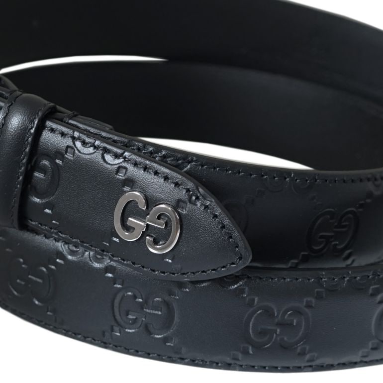 グッチ GUCCI ベルト メンズ シグネチャー レザー GGディテール付