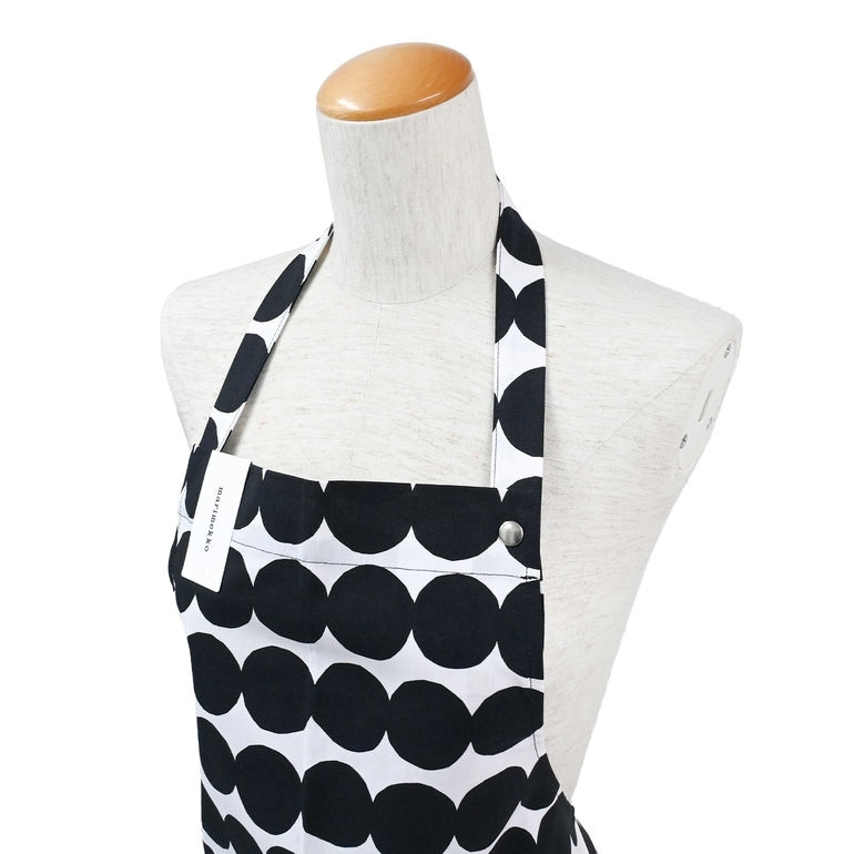 マリメッコ marimekko エプロン Rasymatto ラシィマット ブラック