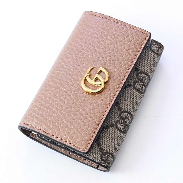 名入れ可有料】グッチ GUCCI キーケース プチ マーモント ダラーカーフ