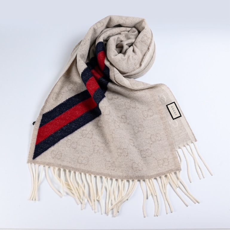 グッチ GUCCI マフラー メンズ レディース 男女兼用 GG柄 ウェビング