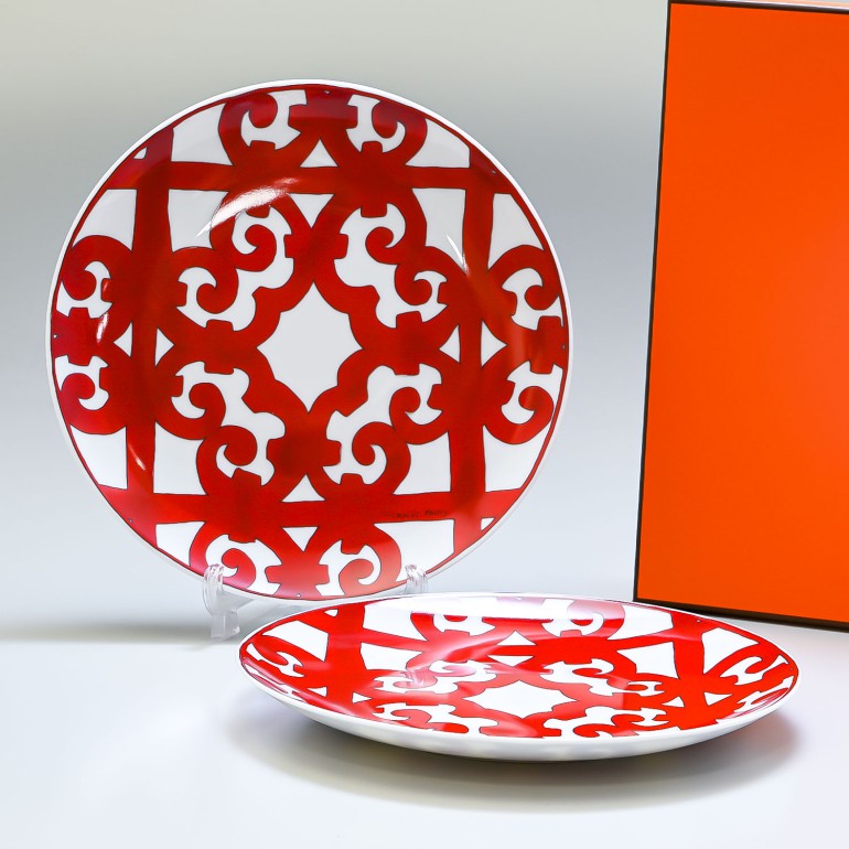 エルメス HERMES デザートプレート 21.5cm ペア ガダルキヴィール