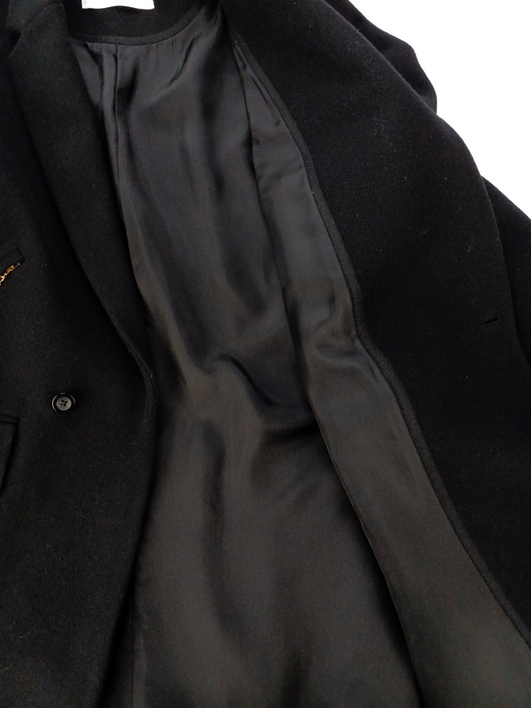 CULLNI クルニ Lamb Wool Melton Chester Long Coat BLACK 22-AW-026