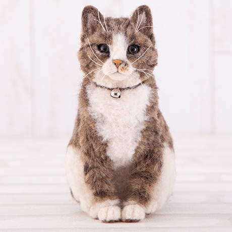 H441-645 植毛レッスンキット キジトラ - ハマナカ商店