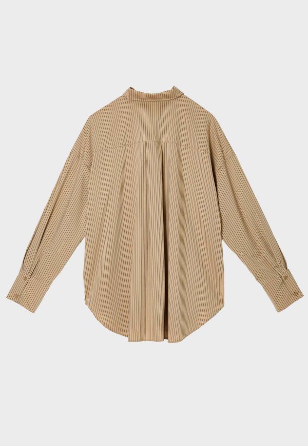 在庫なし】Stripe emblem Shirt/ストライプエンブレムシャツ