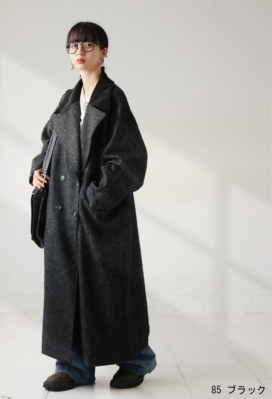 ヘリンボーン ロングコート レディース アウター 送料無料・再入荷