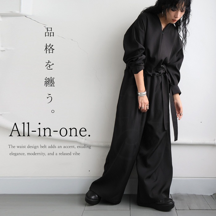 ベルトデザイン オールインワン レディース ボトムス 送料無料・メール
