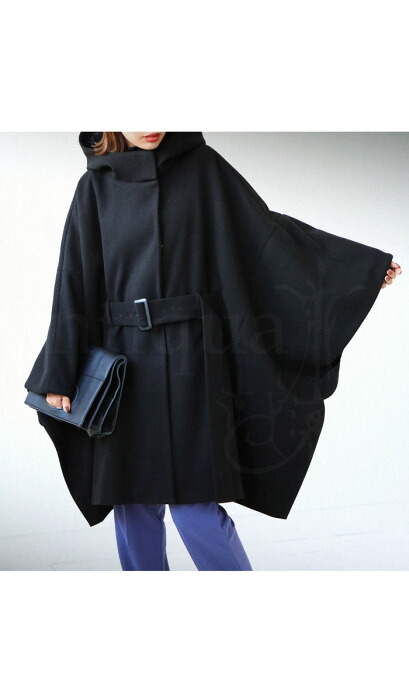 フード付き ポンチョコート ポンチョ レディース 送料無料・メール便