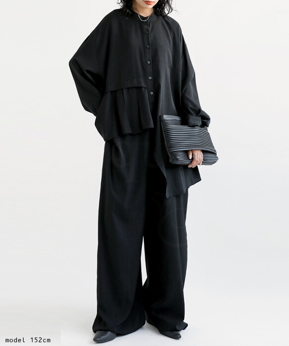 オールインワン レディース 長袖 ロング プリーツ 送料無料・再販