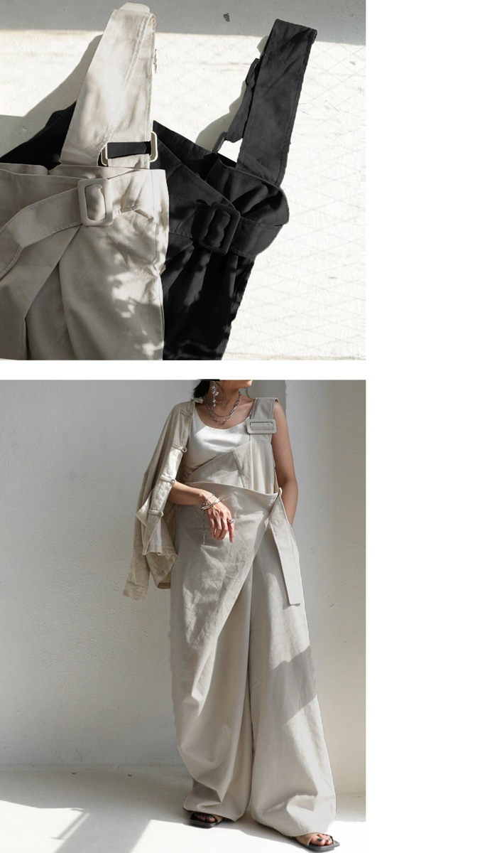 綿麻オールインワン オールインワン レディース 送料無料・再入荷