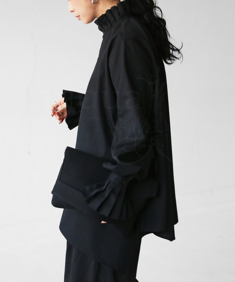 プリーツハイネックシャツ ブラウス レディース 送料無料・再販