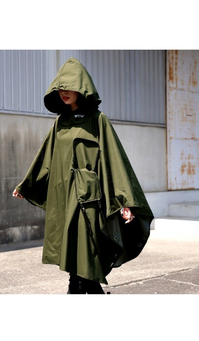 袖丈調節 ポケッタブルポンチョ ポンチョ レディース 送料無料・再再販