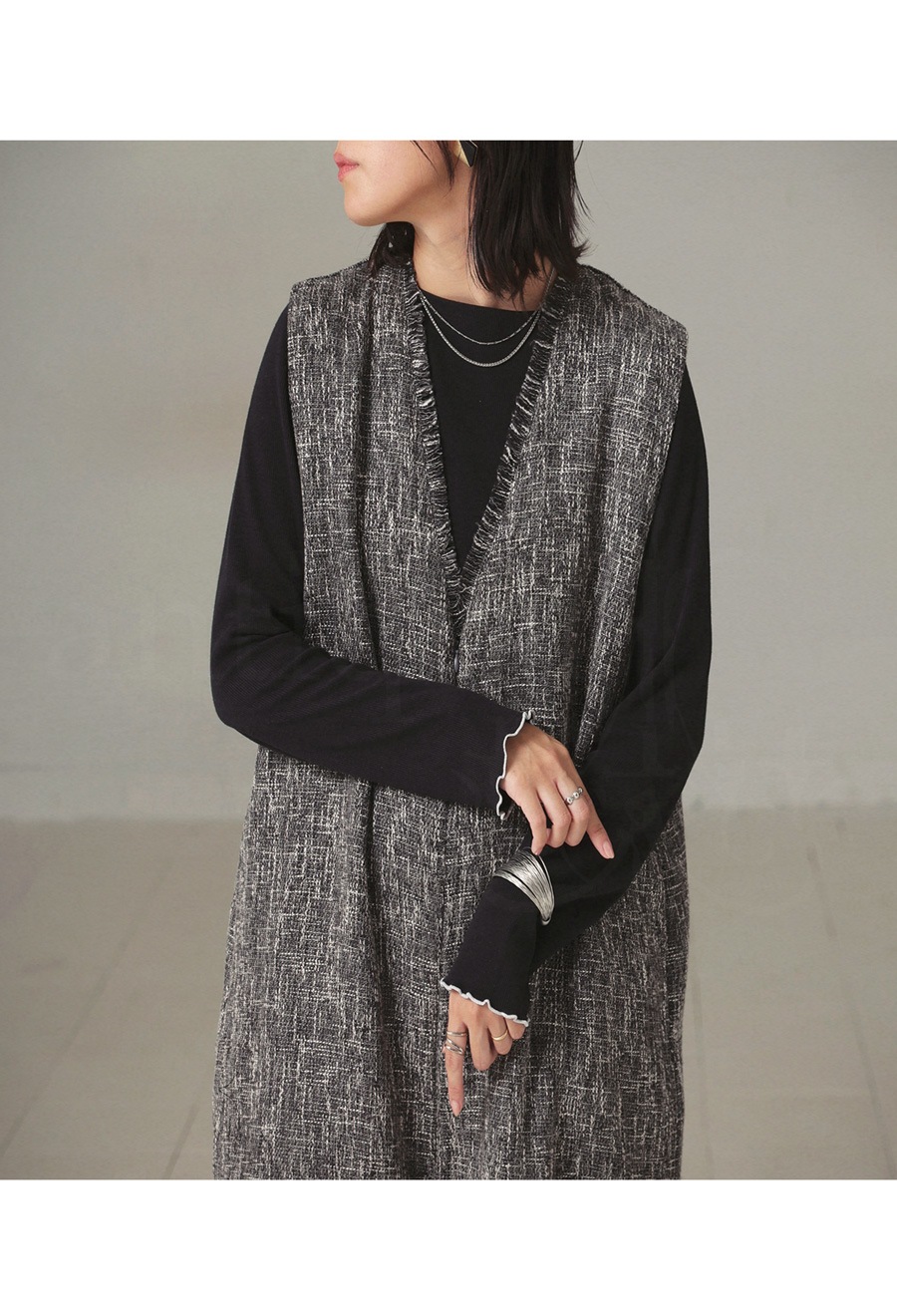 ツイードオールインワン オールインワン レディース 送料無料・メール