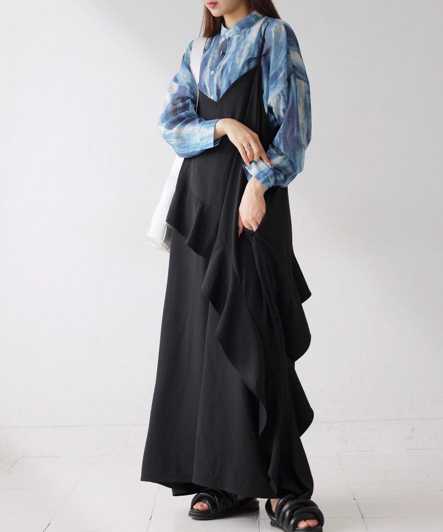 キャミワンピース ワンピース レディース ロング 無地 送料無料・(500