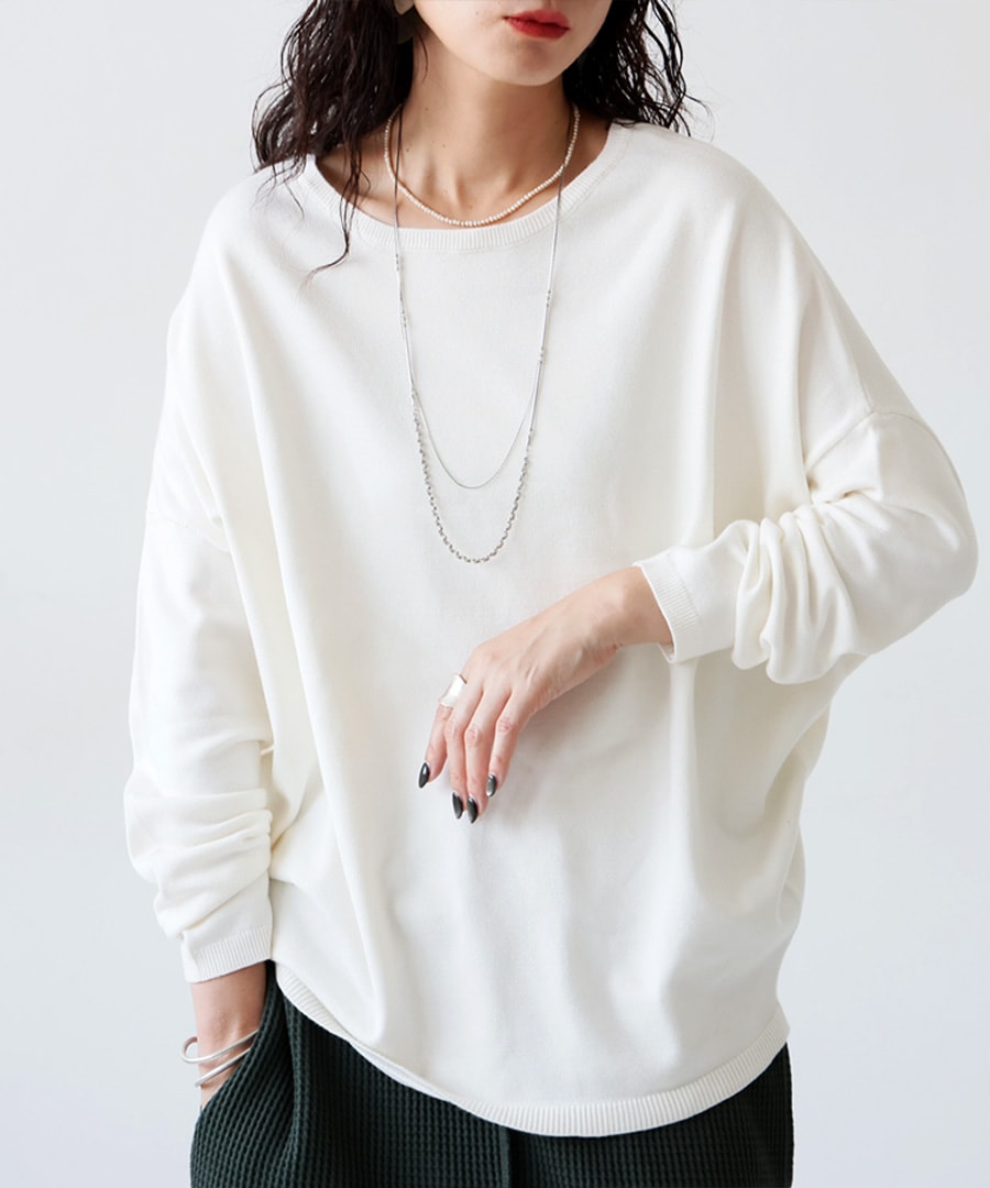 究極の美人ニット。ニット レディース 長袖 ハイゲージ 美シルエット