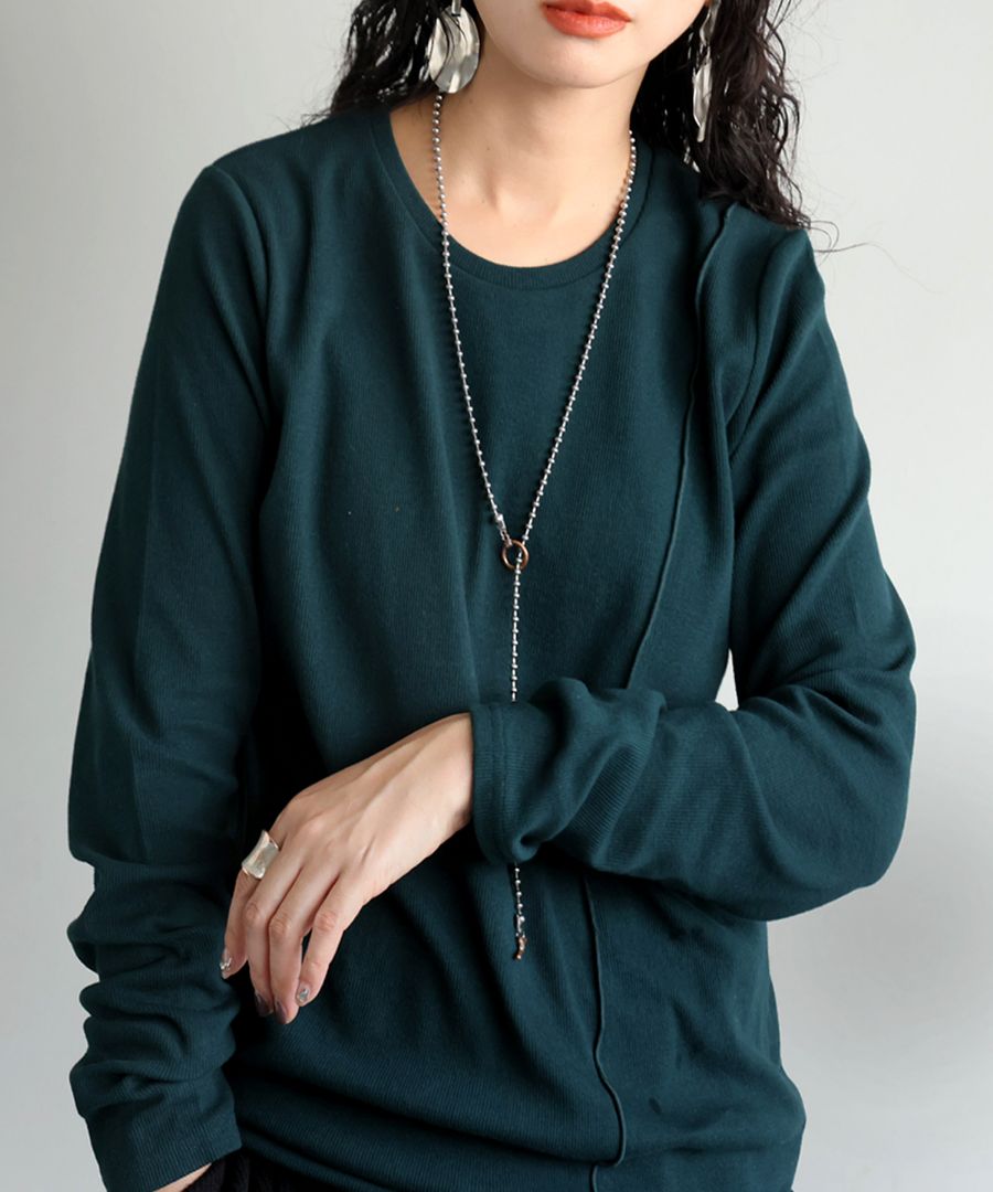 シュッと美 メロウデザイン トップス レディース 長袖 ロンT・(100