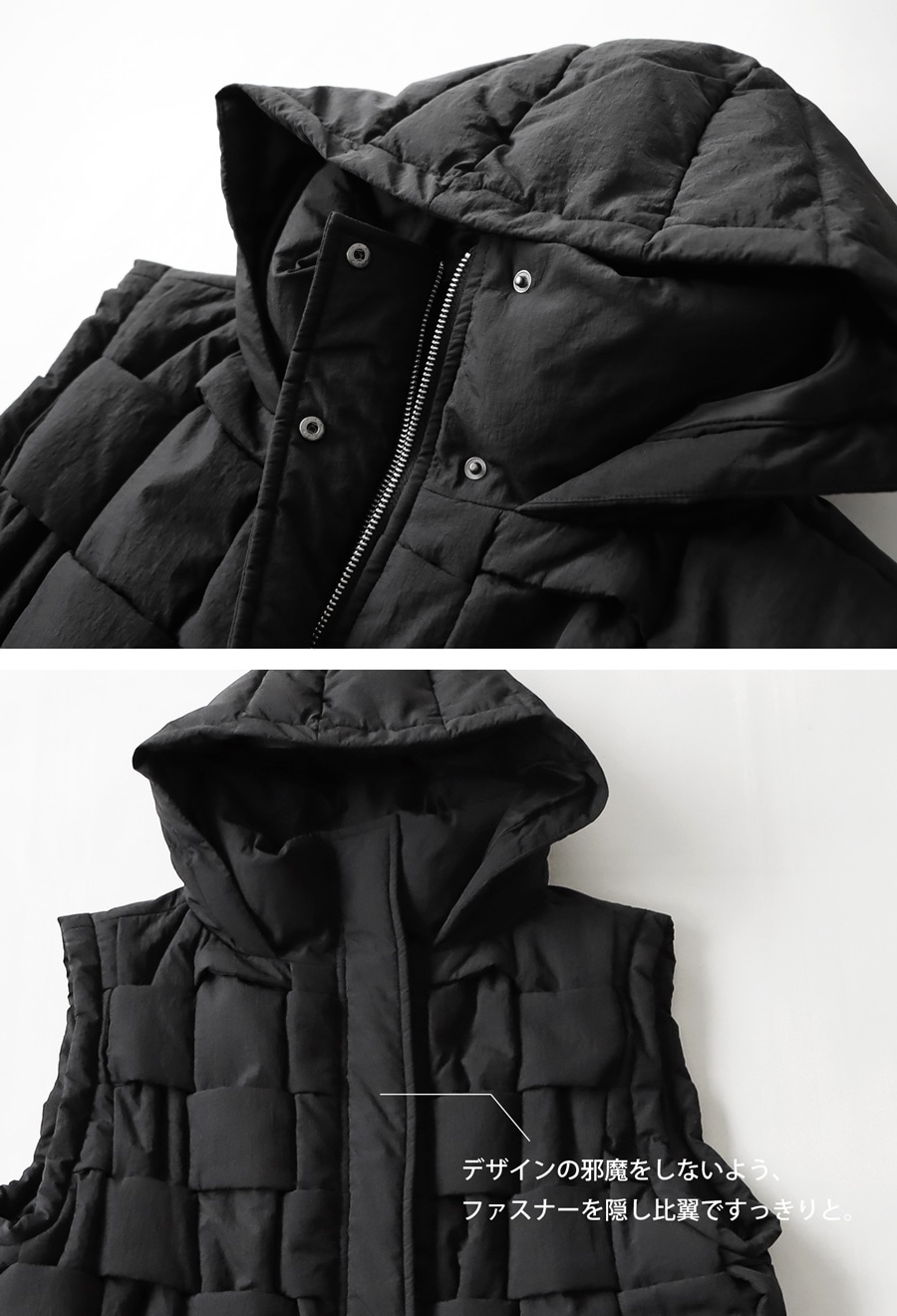 ダウンのような暖かさ ブロック編みベスト レディース 送料無料