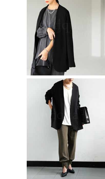 ノーカラージャケット ジャケット レディース アウター 送料無料・再