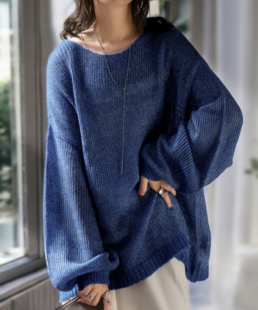 ラメニット ニット レディース トップス 長袖 ラメ 送料無料・メール便