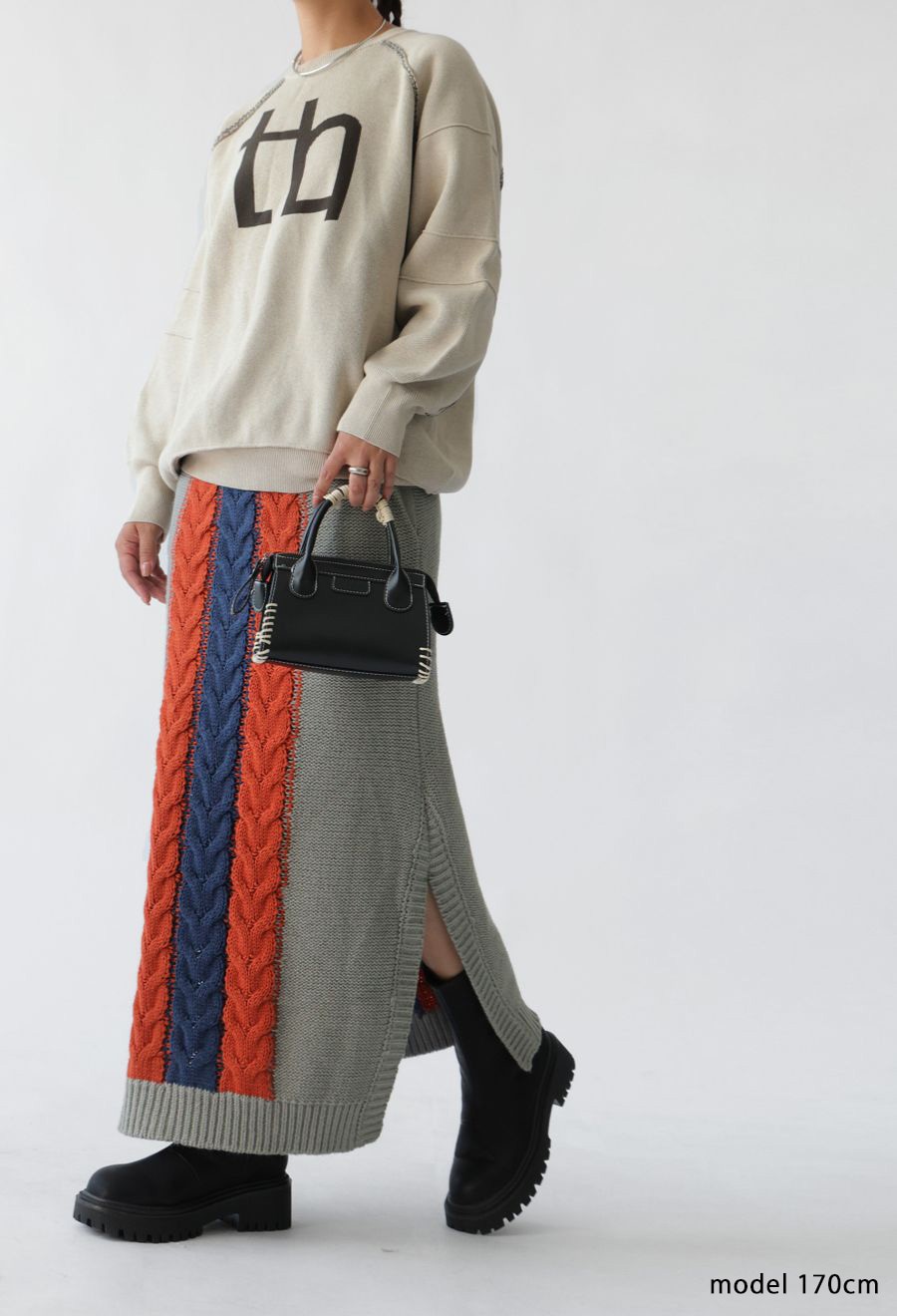 ケーブル編みニットスカート レディース スカート 送料無料・メール便