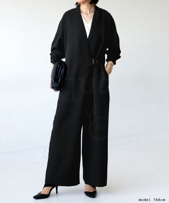 オールインワン レディース サロペット きれいめ 長袖 送料無料