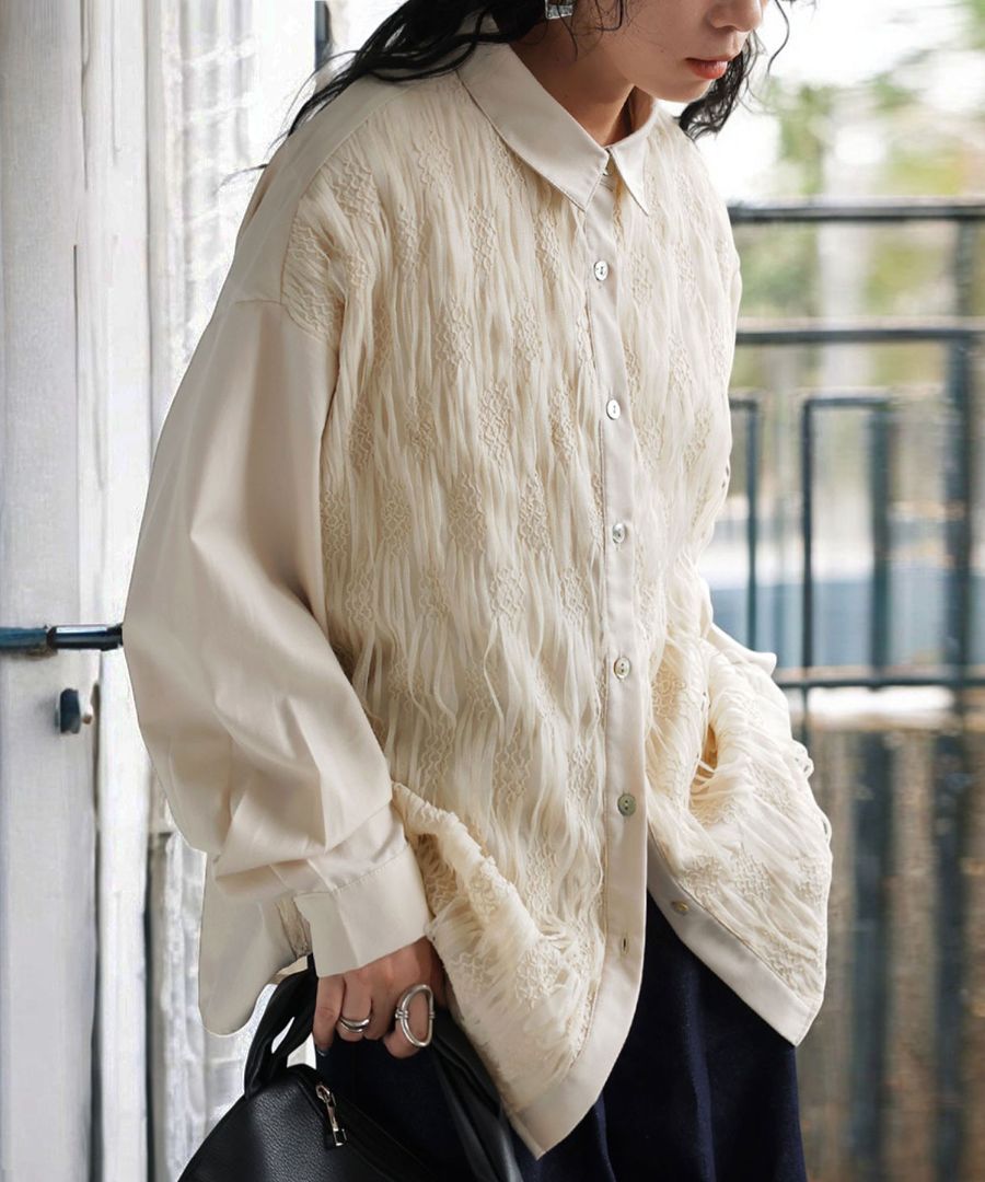 刺繍レースシャツ シャツ レディース トップス 送料無料・(100)メール