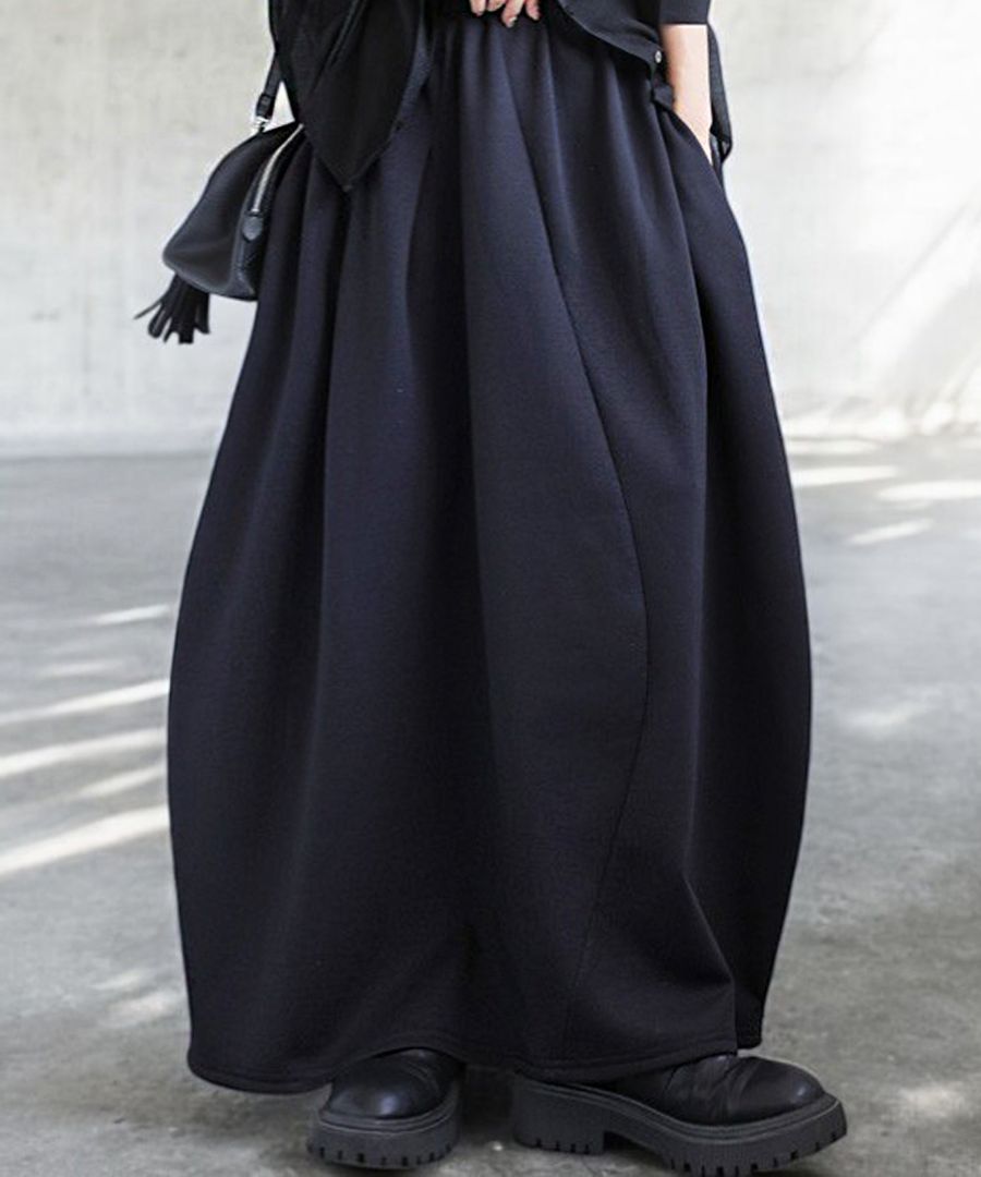 コクーンスカート レディース ロング ゆったり タック 送料無料