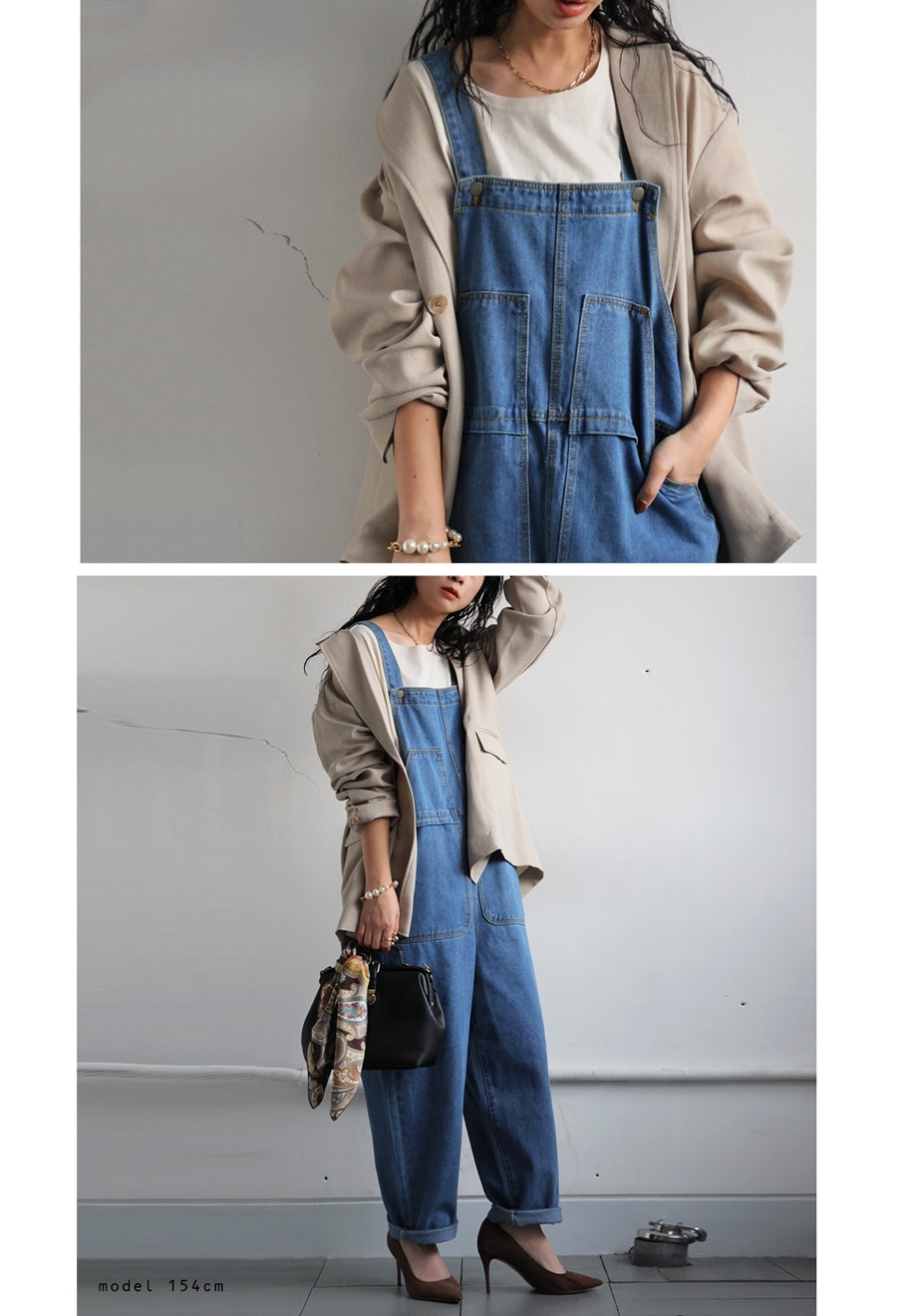 デニムサロペット サロペット レディース ボトムス 送料無料・メール便