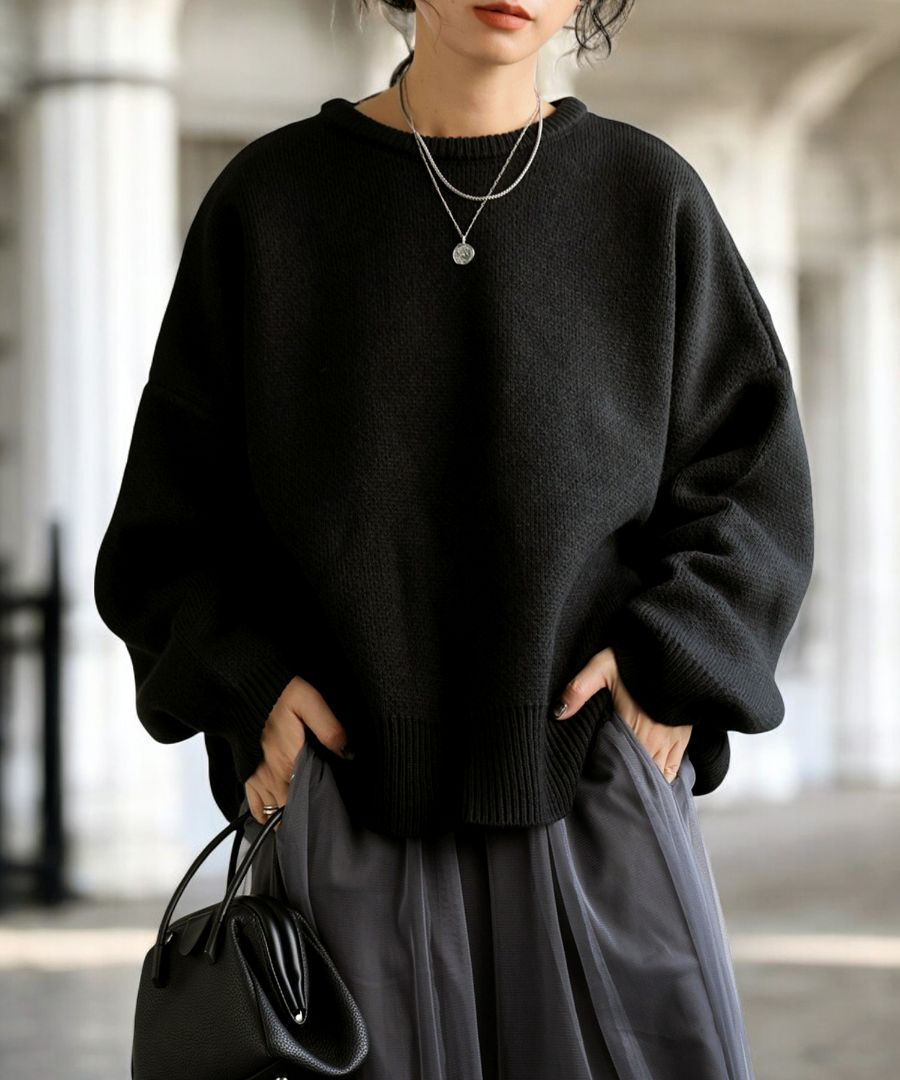 ショート丈ニットトップス ニット レディース トップス 送料無料